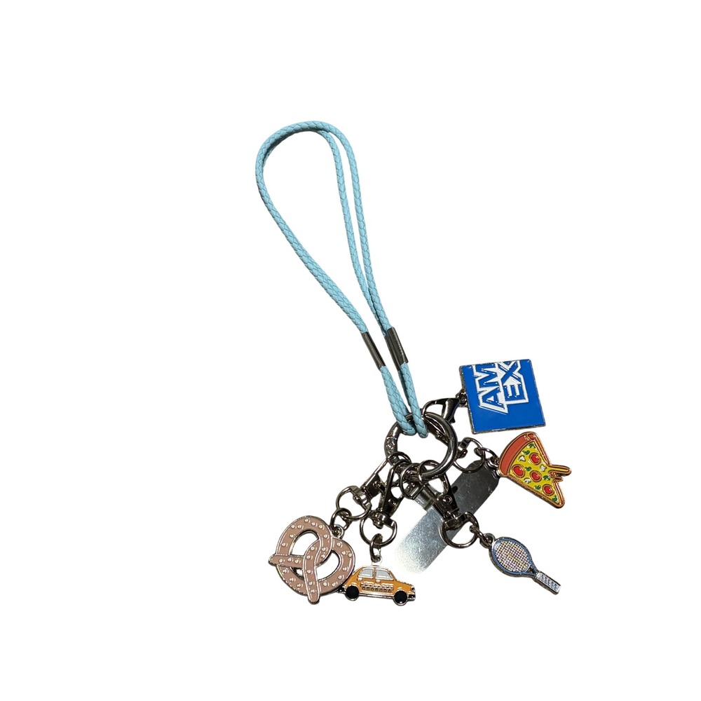 US Open 2026 AMEX Charm Keychain Blue Braided Wristlet Taxi Pizza Pretzel